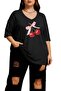 Ribbon-Cheery Printed Large Size V-Neck Oversize Unisex T-Shirt 1Cz4