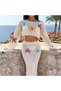 New Lovers and Friends Team Floral Embroidery Applique White Women's Beach Crochet Knit with Bustier and Skirt - 4