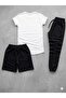 3-Piece Unisex Set Shorts Tracksuit T-Shirt Combination - 2