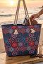 Mosaic Patterned Picnic and Beach Bag with Rope Handles, Large Internal Volume, Stylish Shoulder Bag - 6