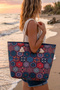 Mosaic Patterned Picnic and Beach Bag with Rope Handles, Large Internal Volume, Stylish Shoulder Bag - 5