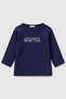 Baby Girl 0-18 Months Logo Patterned Long Sleeve T-Shirt Navy Blue