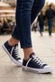 Unisex Navy Blue Canvas Lace-Up Casual Shoes - Comfortable Sole Casual Sneakers - 2