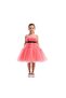 D' Daniela - Kids Bow Front Ruffle Hem Mesh Gown Dress - Pink -1Y to 13Y