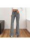 Women's High-Waisted Gray Spanish Flare Jeans — Slim Fit Flare (Bootcut) Denim Pantsn - 2