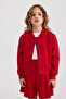 Girl's Zippered Red Sweatshirt - 4