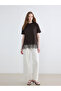 Brown Lace Detailed Soft Touch Women's T-Shirt - 2