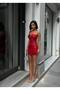 Women's Shiny Lycra Dress with Metal Accessories and Gathered Sides, Available in Different Shapes - 3