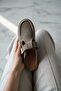 Dudo Mink Suede Buckle (2 cm Heeled) Round Toe Laser Detailed Slippers - 2