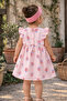 Girl's Patterned Bow Detailed Dress & Headband Set (Pink) - 3
