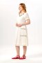 Short Sleeve Aynur Crew Neck Pocketed Summer Voile Short Dress Cream Krm - 4
