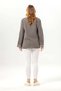 Long Sleeve Nirvana V-Neck Embroidered Summer Muslin Blouse Gray Gray - 2