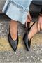 Navore Black Wrinkled Leather Women's Stiletto - 7