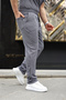 Men's Self-Patterned Zippered Jacquard Fabric 2-Piece Set - Gray - 3