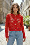 lace patterned gold buttoned basic jacket - 2