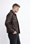 Zra Model New Season Half Oversize Four Seasons Trend Men's Leather Jacket Coat - 2