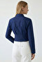 Shirt Collar Long Sleeve Pleated Detailed Cropped Regular Shirt - 3