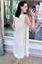Raw Linen Dress with Rope Collar 6Y113 - 2