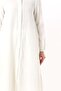 Long Sleeve Yaren Hakim Collar Summer Muslin Tunic Off-White Krkbyz - 3