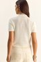 Women's Ecru Lace Detailed Buttoned Short Sleeve Knitwear Cardigan Th261022 60286095 - 8