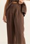 Women's Brown Elastic Waistband Vest with Lining, Double-Pleated Wide-Leg Pants, Modal Set 9409 60286093. - 7
