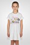Kids Girl Graphic Print Dress, White