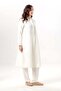 Long Sleeve Yaren Hakim Collar Summer Muslin Tunic Off-White Krkbyz - 4
