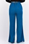 Women Regular Fit Textured Flare Pants, Teal - 3