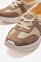 Women's Linen Sports Shoes Beige Vison Suede - 3