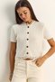 Women's Ecru Lace Detailed Buttoned Short Sleeve Knitwear Cardigan Th261022 60286095 - 2