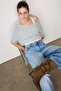 Gray Wide Collar Double Layer Knitwear Sweater Mg2780 - 2