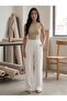 Women's Muslin Fabric White Loose-Fit Trousers