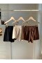 Women's 3-Pack Muslin Fabric Comfortable Fit Shorts (Brown-Beige-Black)