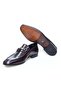 Burgundy Color Laceless Genuine Leather Men's Shoes - 3