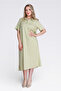 40289 Green Lightweight Fabric Short Sleeve Dress