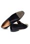 Black Color Laceless Genuine Leather Leather Sole Men's Shoes - 2