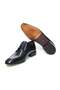 Black Color Lace-Up Genuine Leather Men's Shoes - 3