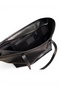 حقيبة كتف أساسية من الجلد النباتي بسحاب - أسود - 3