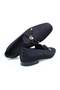 Black Color Laceless Genuine Leather Suede Men's Shoes - 2