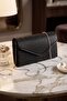 Black Sparkling Women's Evening Dress Bag with Chain Strap - 4