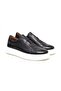Black Color Laceless Genuine Leather Men's Shoes