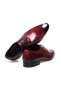 Burgundy Color Lace-Up Genuine Leather Men's Shoes - 2
