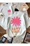 Happy Printed Oversize Cotton Crew Neck T-Shirt Tshirt