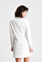 Lined Double-Breasted Jacket with Zipper Detail on the Back |   Ckt35223 Ecru - 6