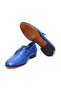 Blue Color Laceless Genuine Leather Men's Shoes - 3