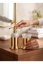 Gold Liquid Soap Dispenser and Toothbrush Holder Retro Vintage Design Gold Bathroom Set Brass Stainless - 5