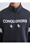 Xside Anthracite Comfortable Fit Mock Neck Men's Zippered Sweatshirt - 3