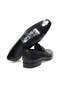 Black Color Laceless Genuine Leather Men's Shoes - 2