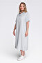 40289 Blue Light Fabric Short Sleeve Dress - 2