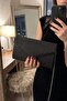 Black Sparkling Women's Evening Dress Bag with Chain Strap - 5